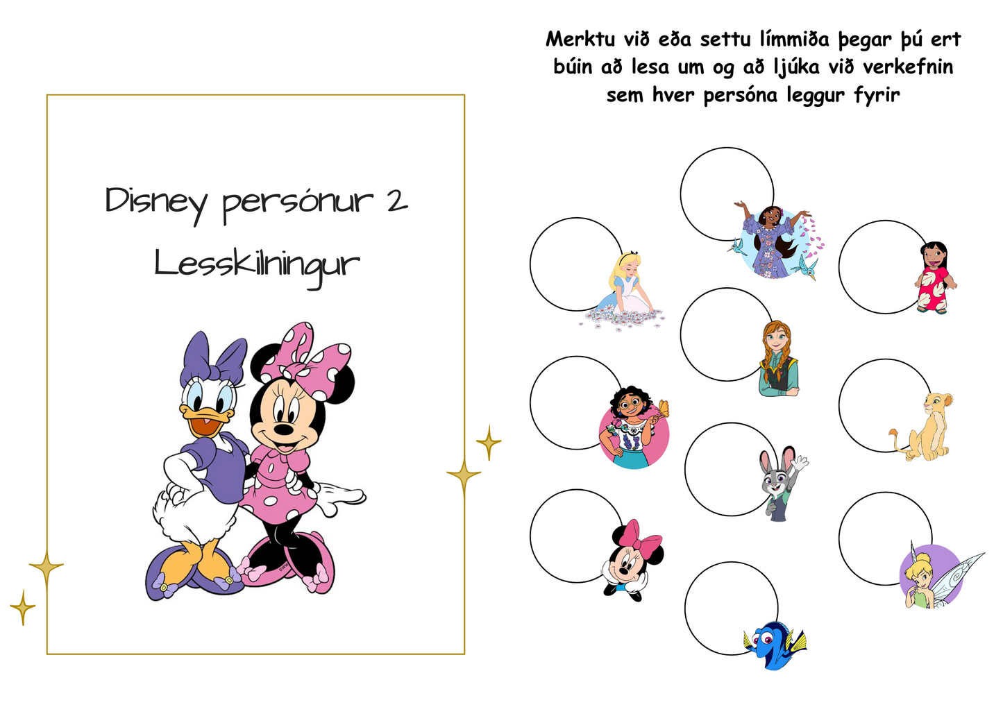 Disney Lesskilningshefti 2 📖💫 (Stig 1)