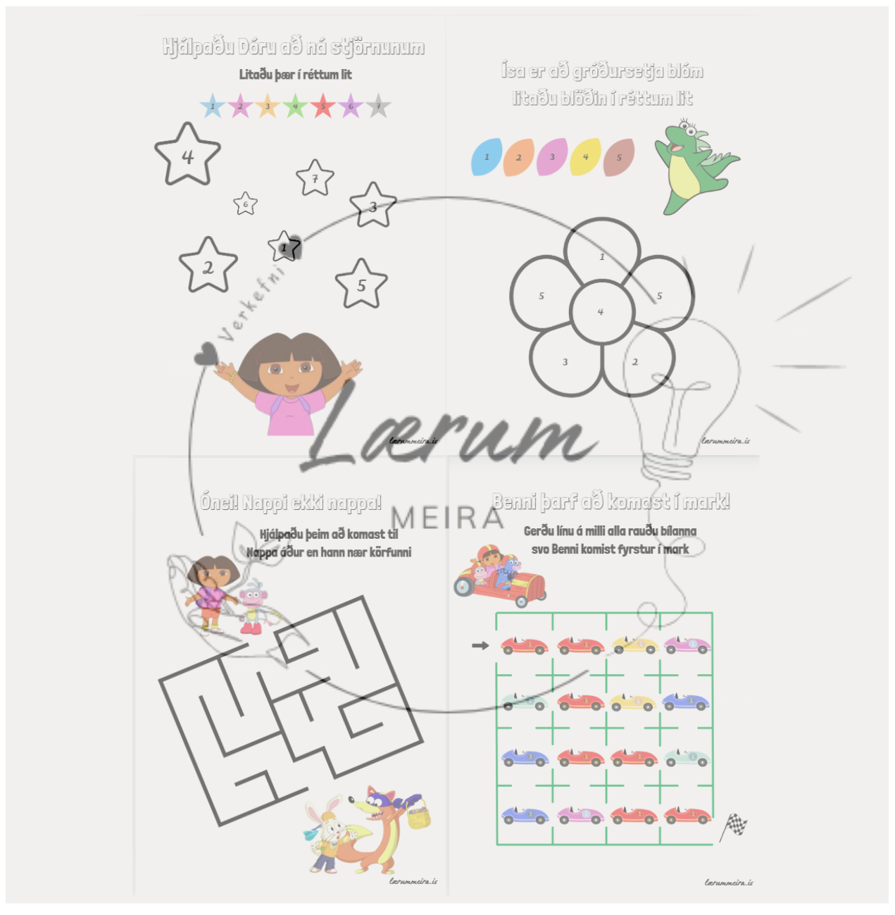 Könnum tölurnar með Dóru landkönnuði 3 ára + 🗺️🌈
