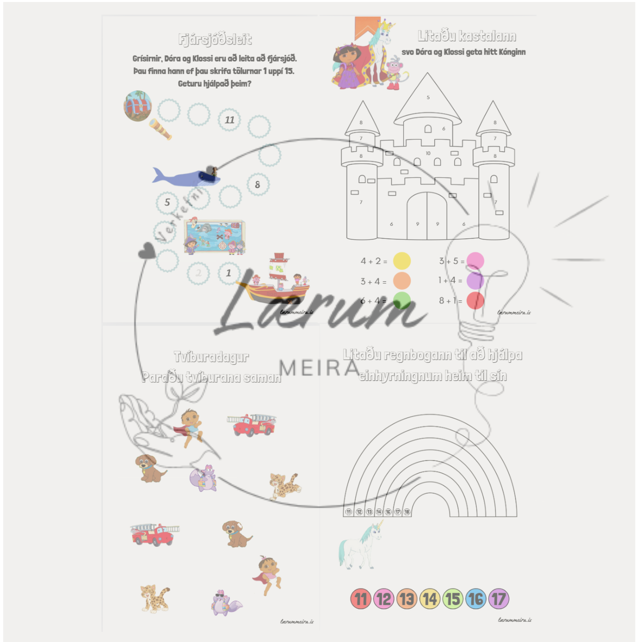 Könnum tölurnar með Dóru landkönnuði 5 ára + 🗺️🌈
