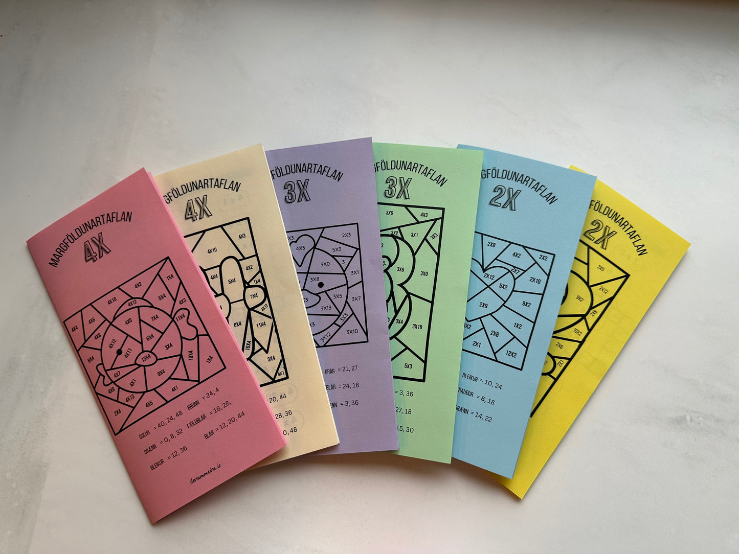 2x, 3x og 4x Margföldunartaflan ✖️ (6 bæklingar)