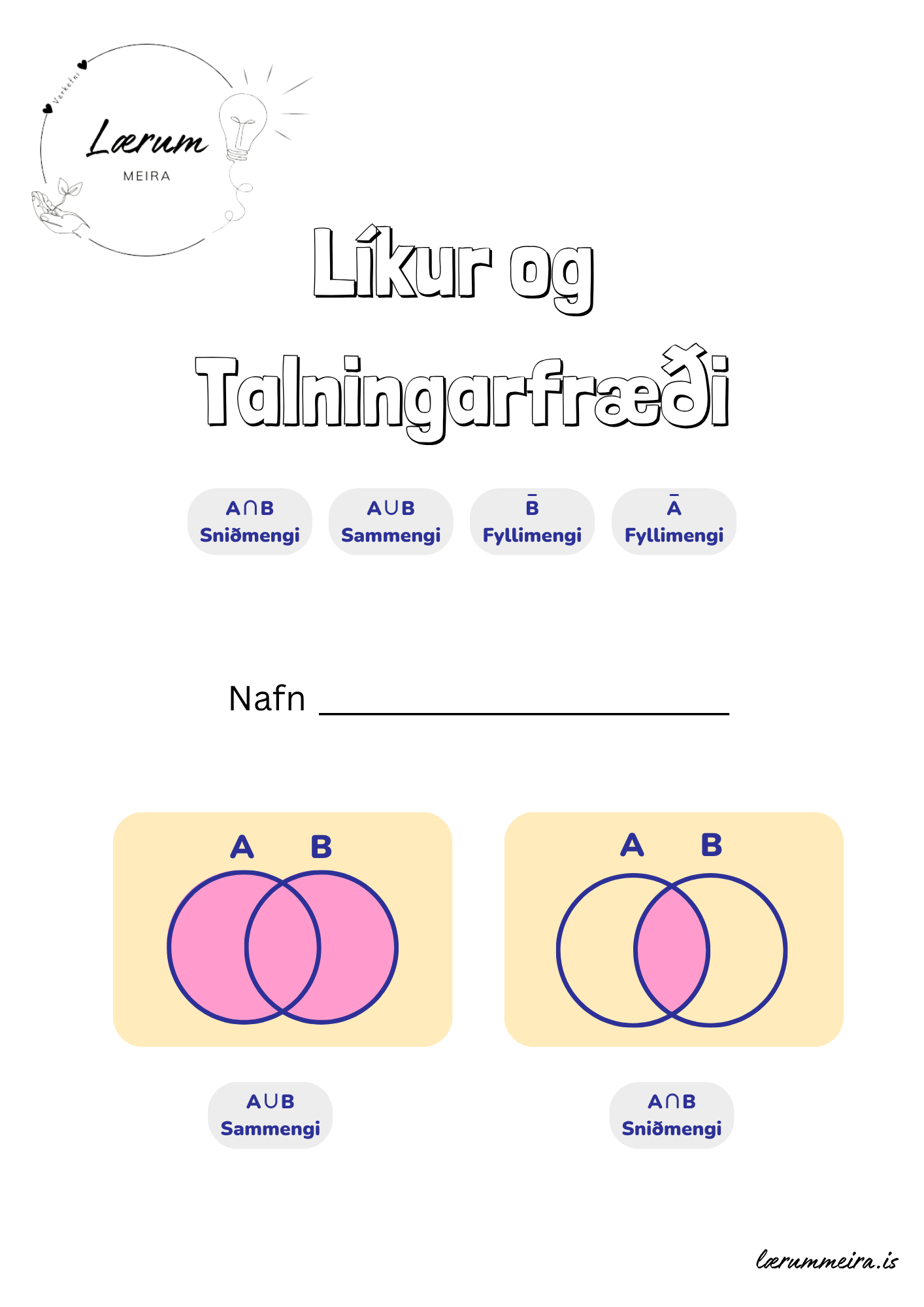 Líkur og talningarfræði - Skali 2b