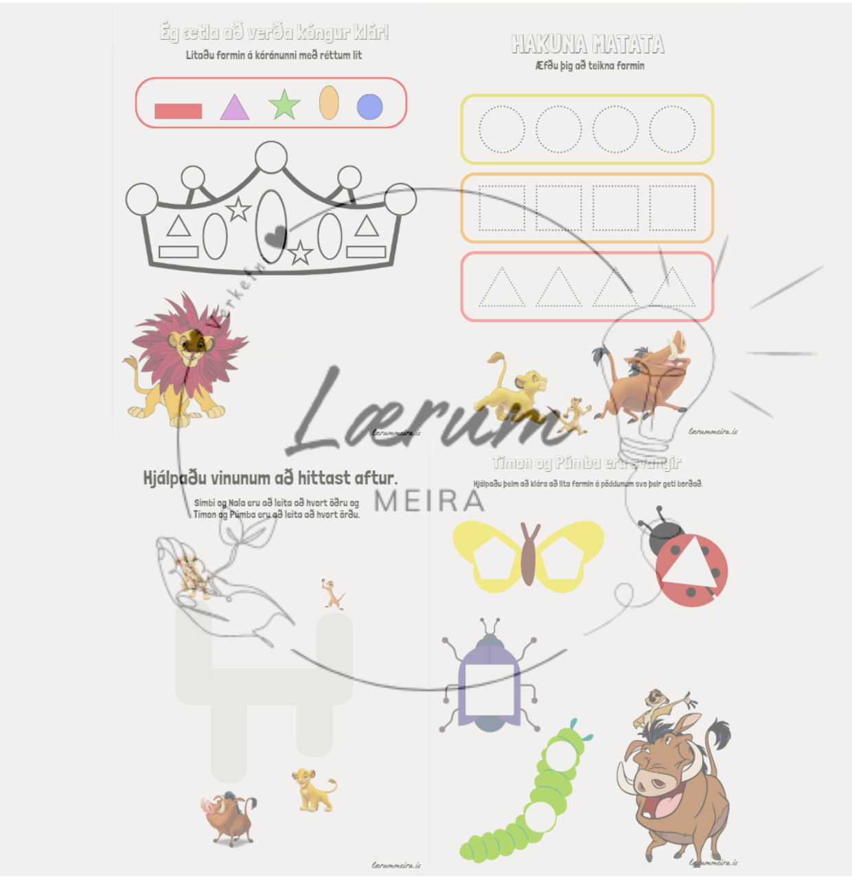 Lærum formin með Konungi ljónanna 3 ára + 🦁