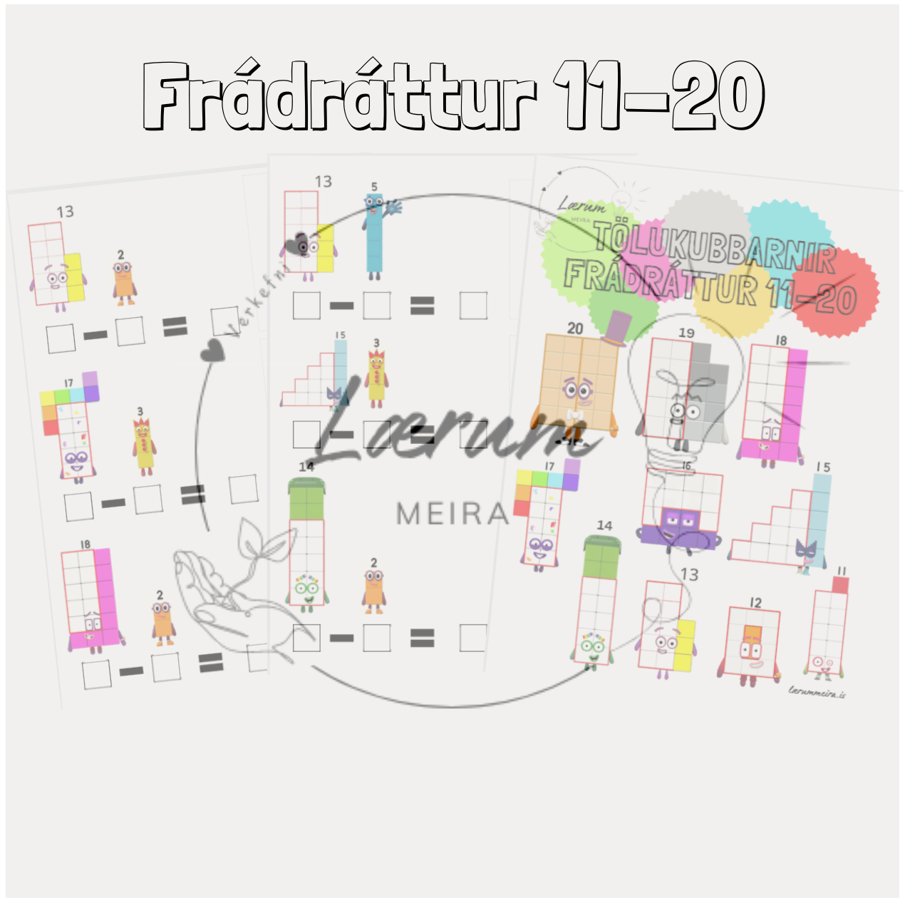 Tölukubbaverkefni: Frádráttur 11-20 🔢