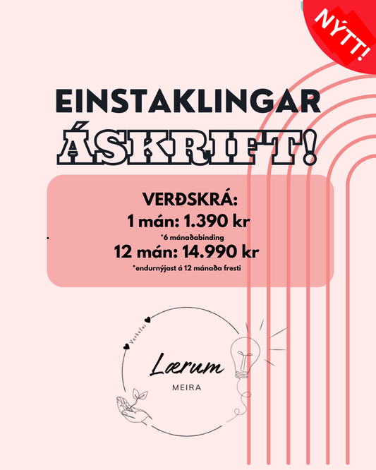 Einstaklingar: Áskrift - 1 eða 12 mánuðir