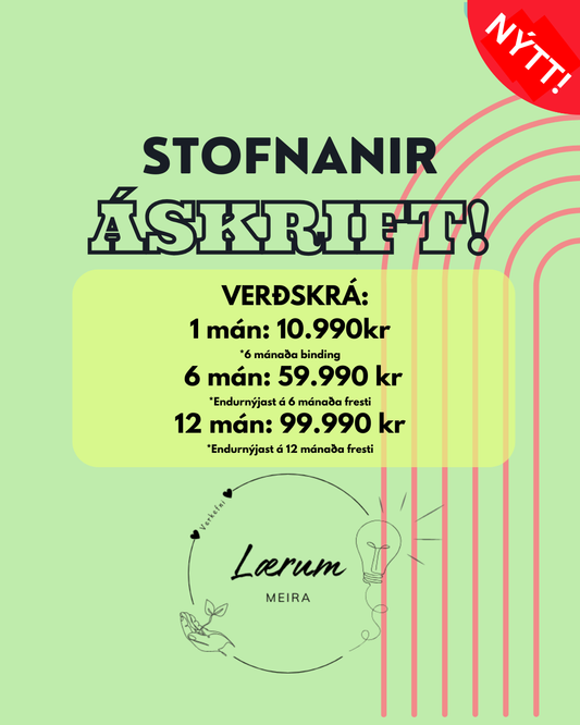 Stofnanir: Áskrift - 1, 6 eða 12 mánuðir