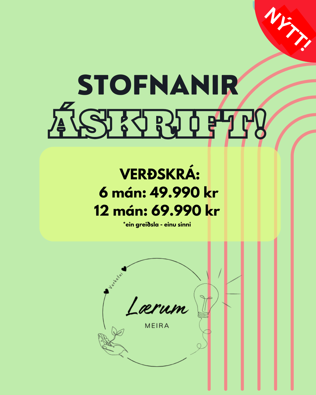 Stofnanir: Áskrift - 6 eða 12 mánuðir