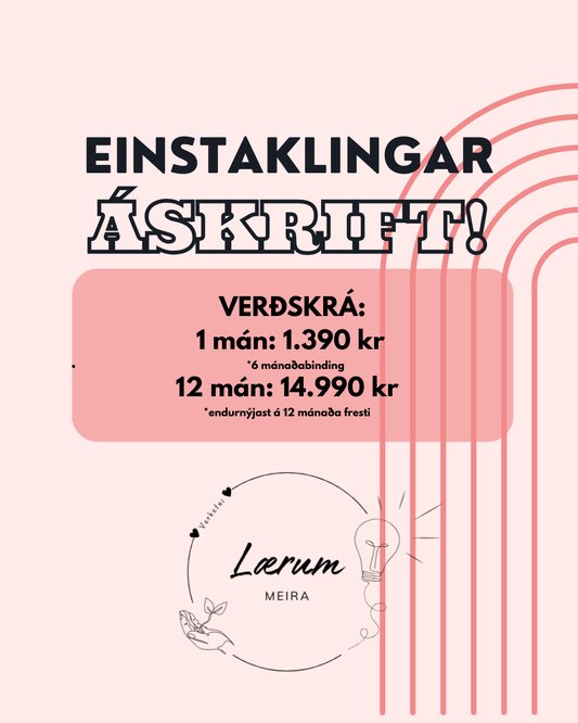Einstaklingar: Áskrift - 1 eða 12 mánuðir