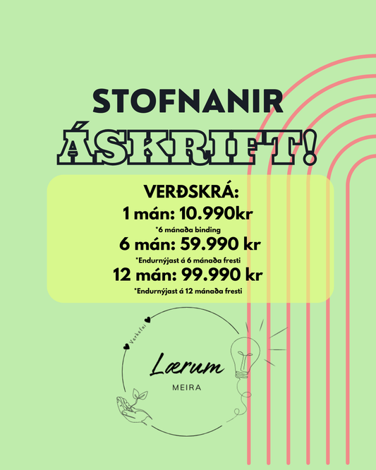 Stofnanir: Áskrift - 1, 6 eða 12 mánuðir