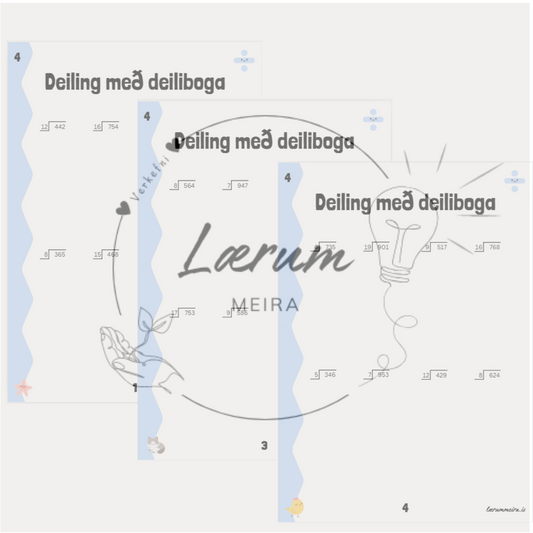 Deiling ➗ Stig 4: Verkefnablöð 1-5