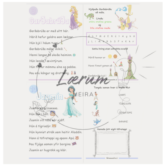 Disney Lesskilningshefti 1 - Prinsessurnar 📖💫 (Stig 2)