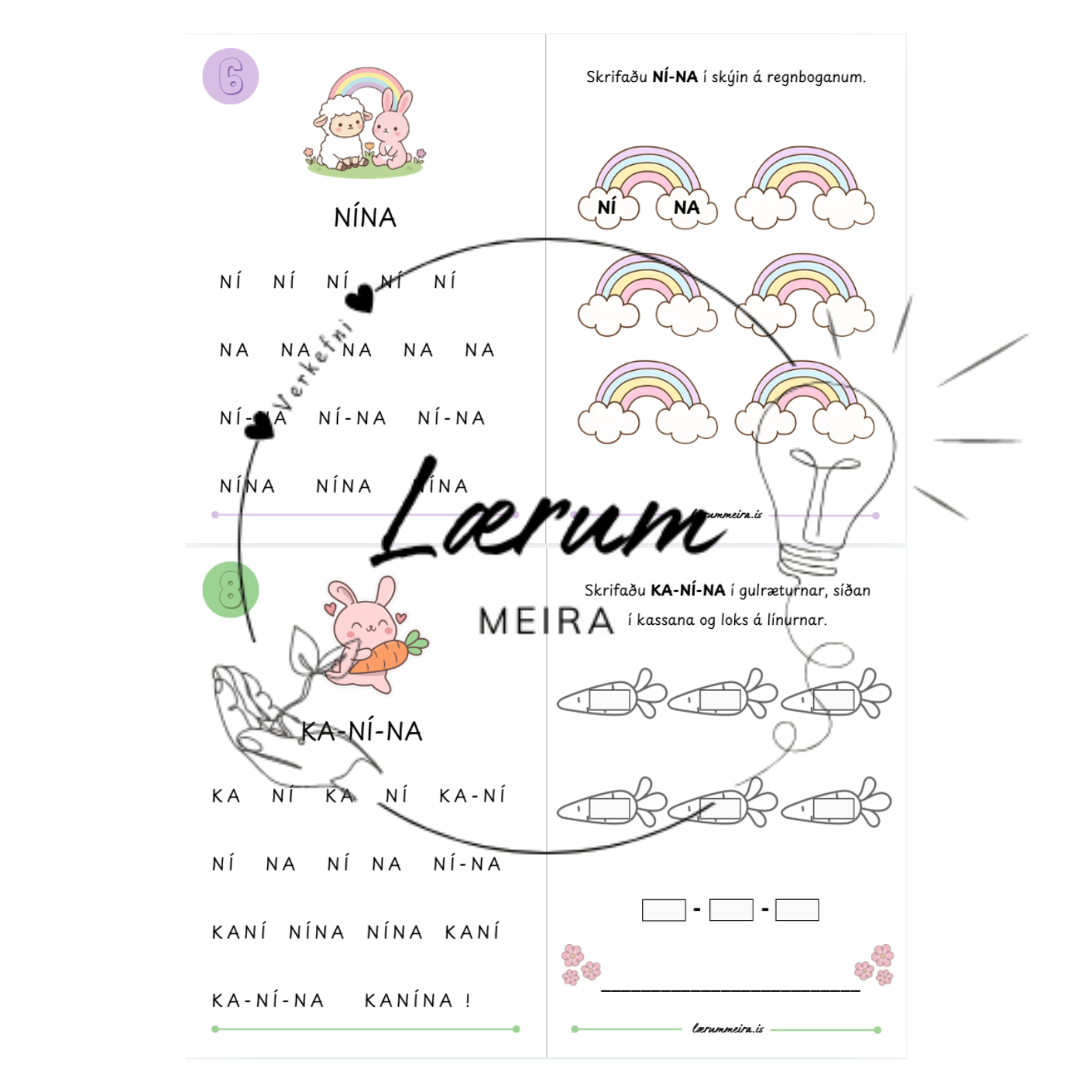 KA-NÍ-NA Lestrarhefti 🐰