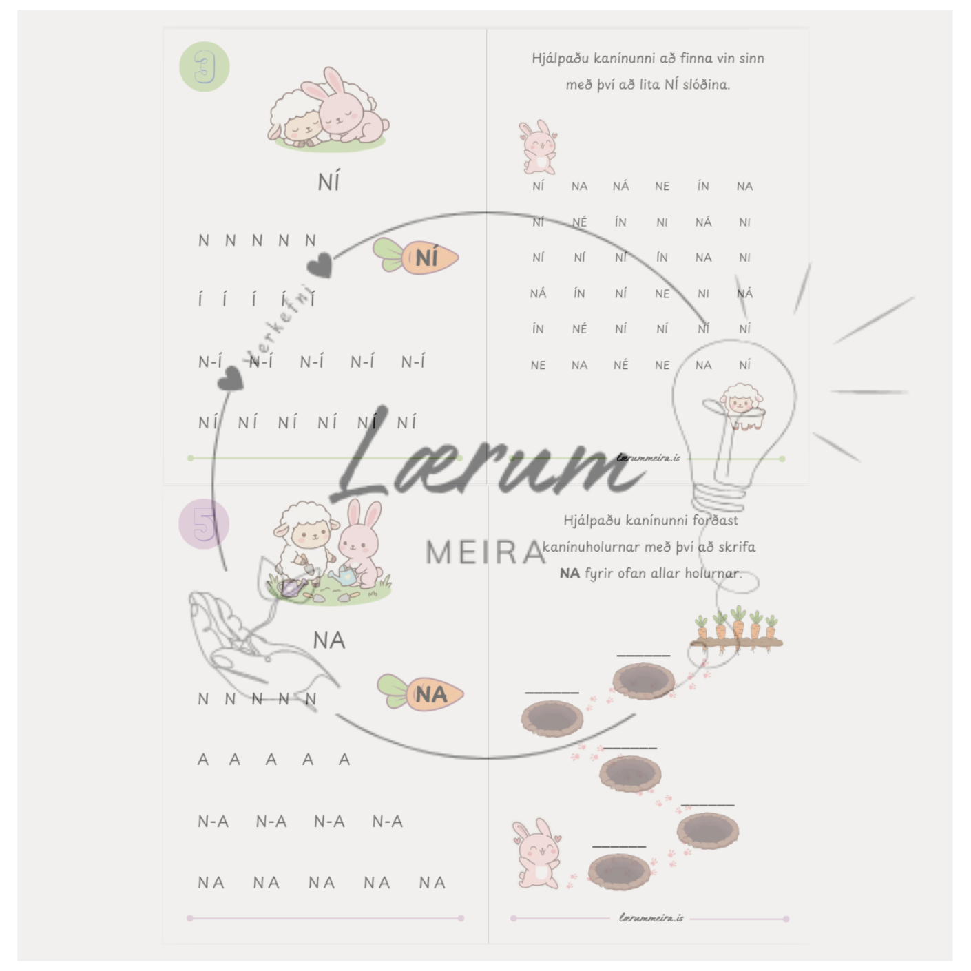 KA-NÍ-NA Lestrarhefti 🐰