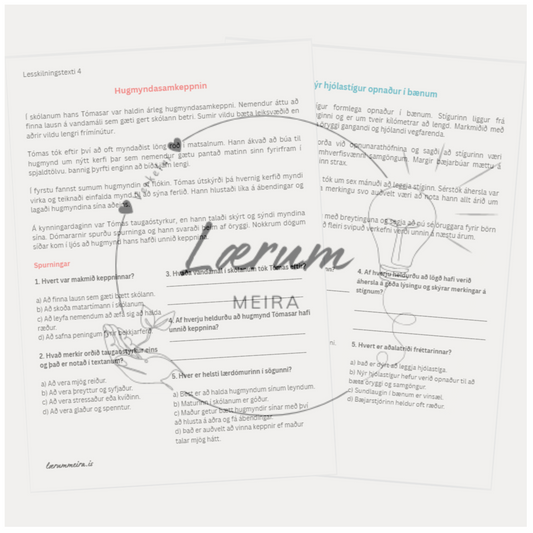 Lesskilningur texti 1-10 (200 orð)