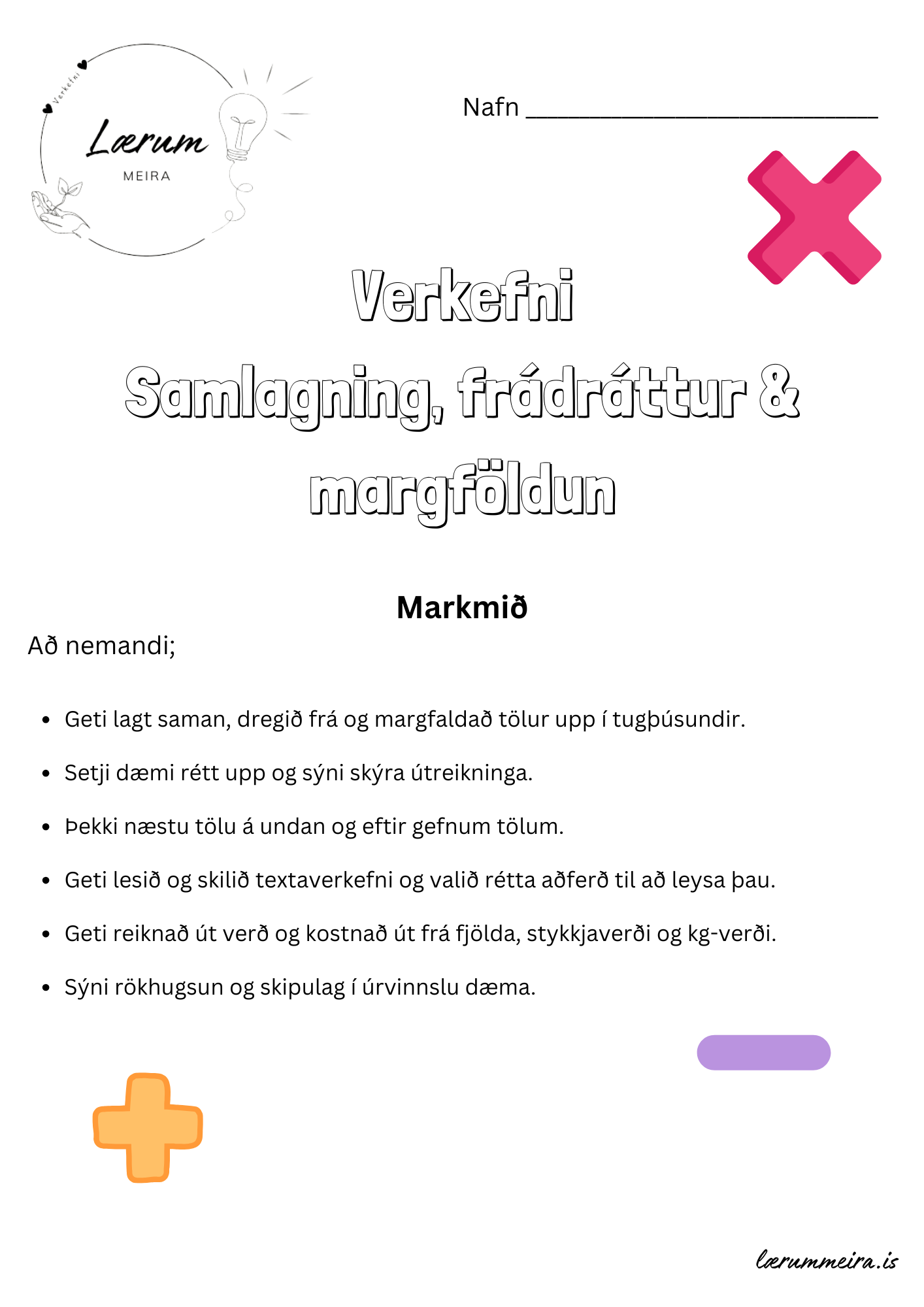 Stöðukönnun - Miðstig/Unglingastig ➕➖✖️