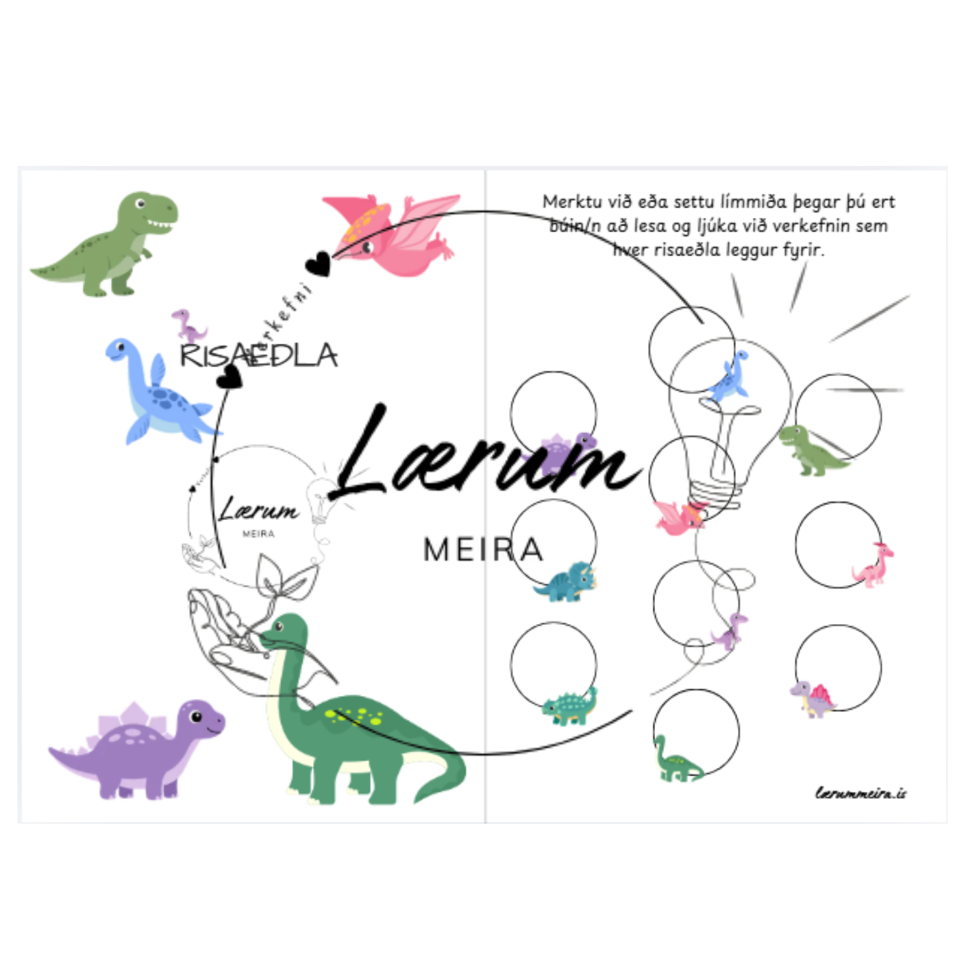 RI-SA-EÐ-LA Lestrarhefti 🦖