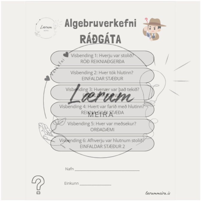 Algebruverkefni - Ráðgátan 🕵️