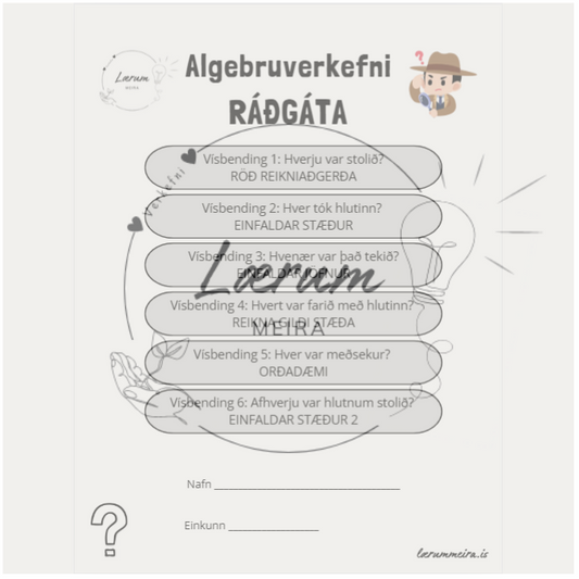 Algebruverkefni - Ráðgátan 🕵️