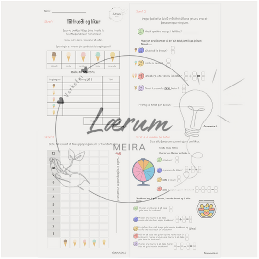 🎲 Tölfræði og líkur: Verkleg æfing - Miðstig