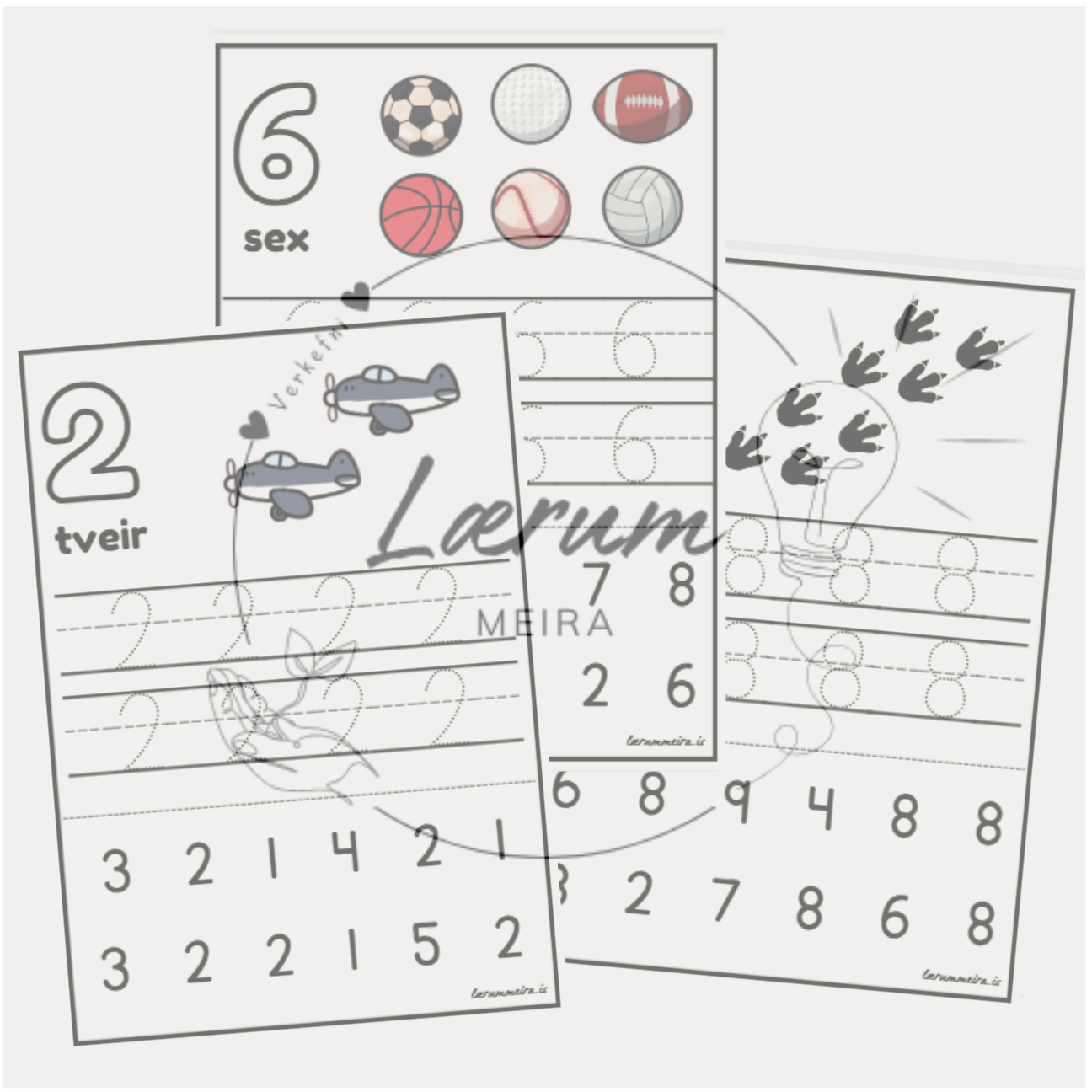 Skrifum tölurnar 1-10 (útgáfa 2)