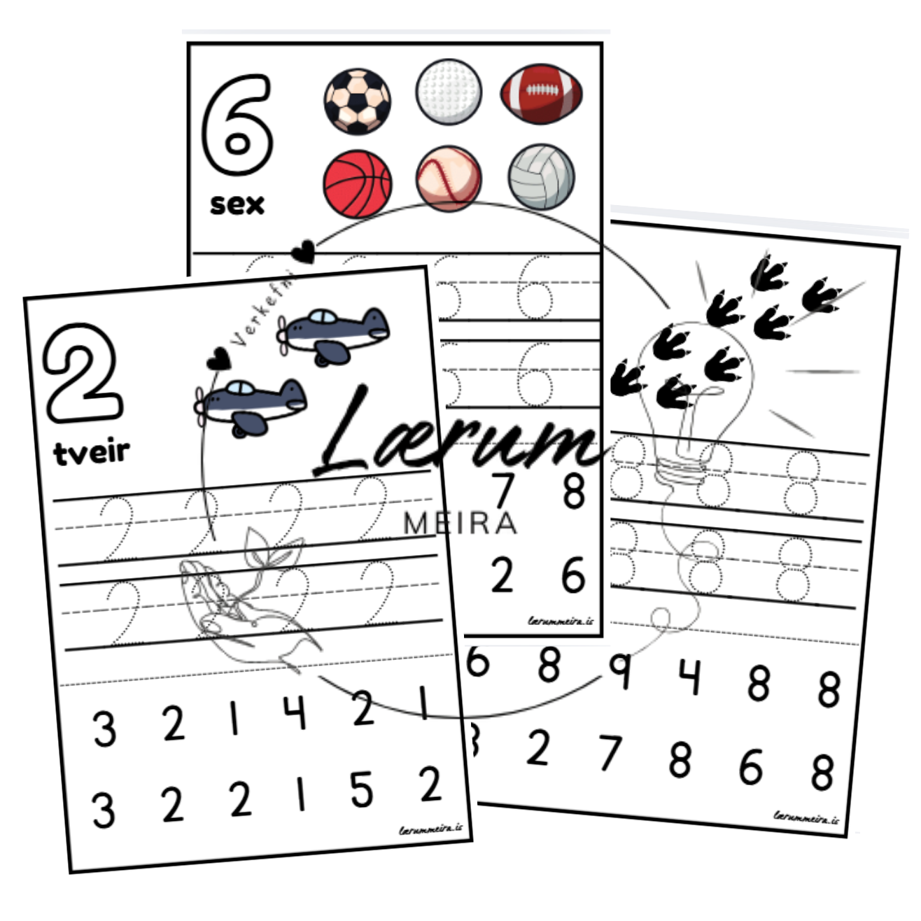 Skrifum tölurnar 1-10 (útgáfa 2)