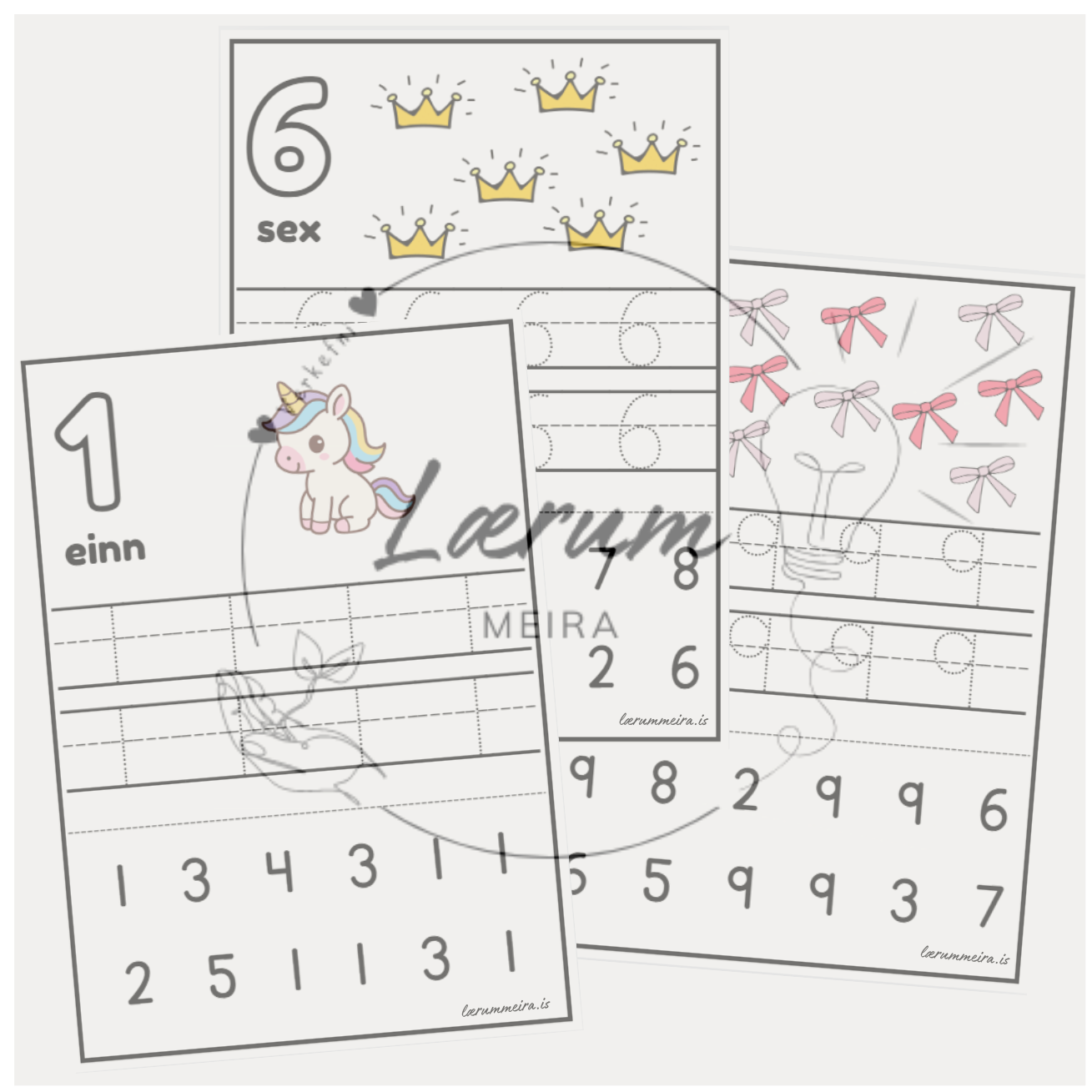 Skrifum tölurnar 1-10 (útgáfa 1)