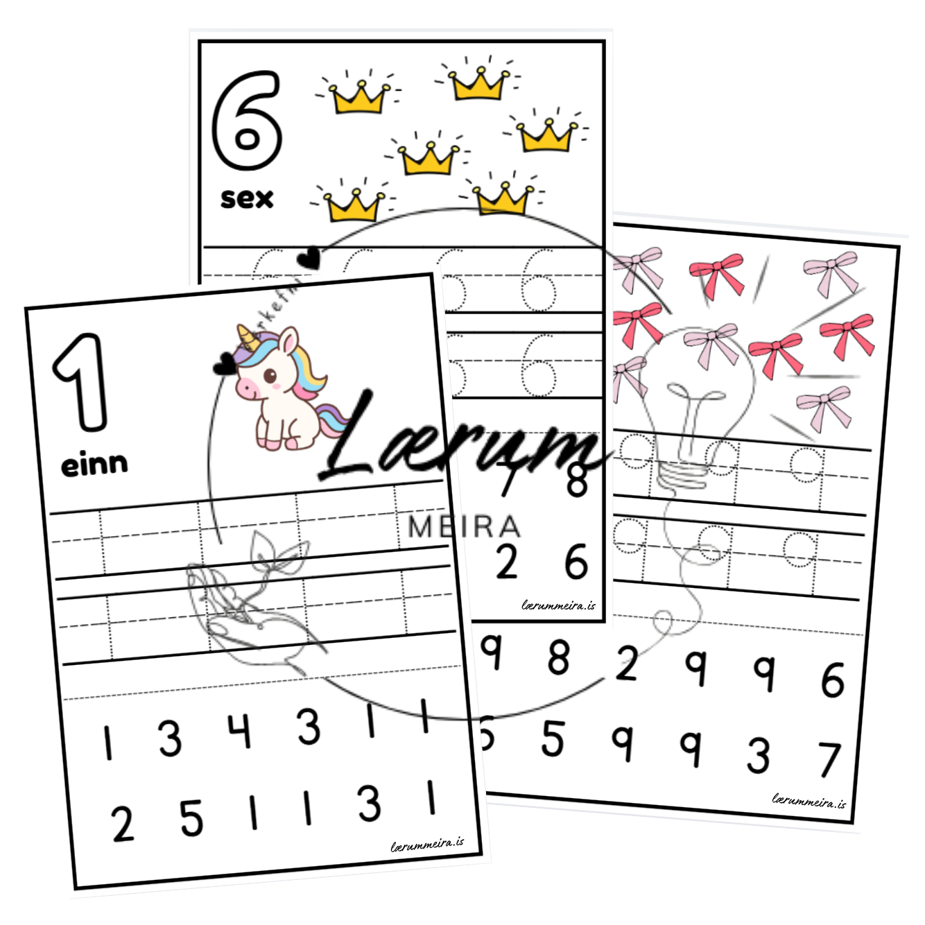 Skrifum tölurnar 1-10 (útgáfa 1)