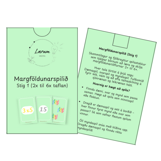 MARGFÖLDUNARSPILIÐ ✖️ 2x-6x Taflan