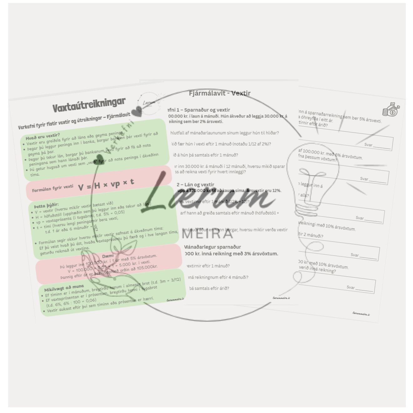 Vaxtaútreikningar - Flatir vextir 💰