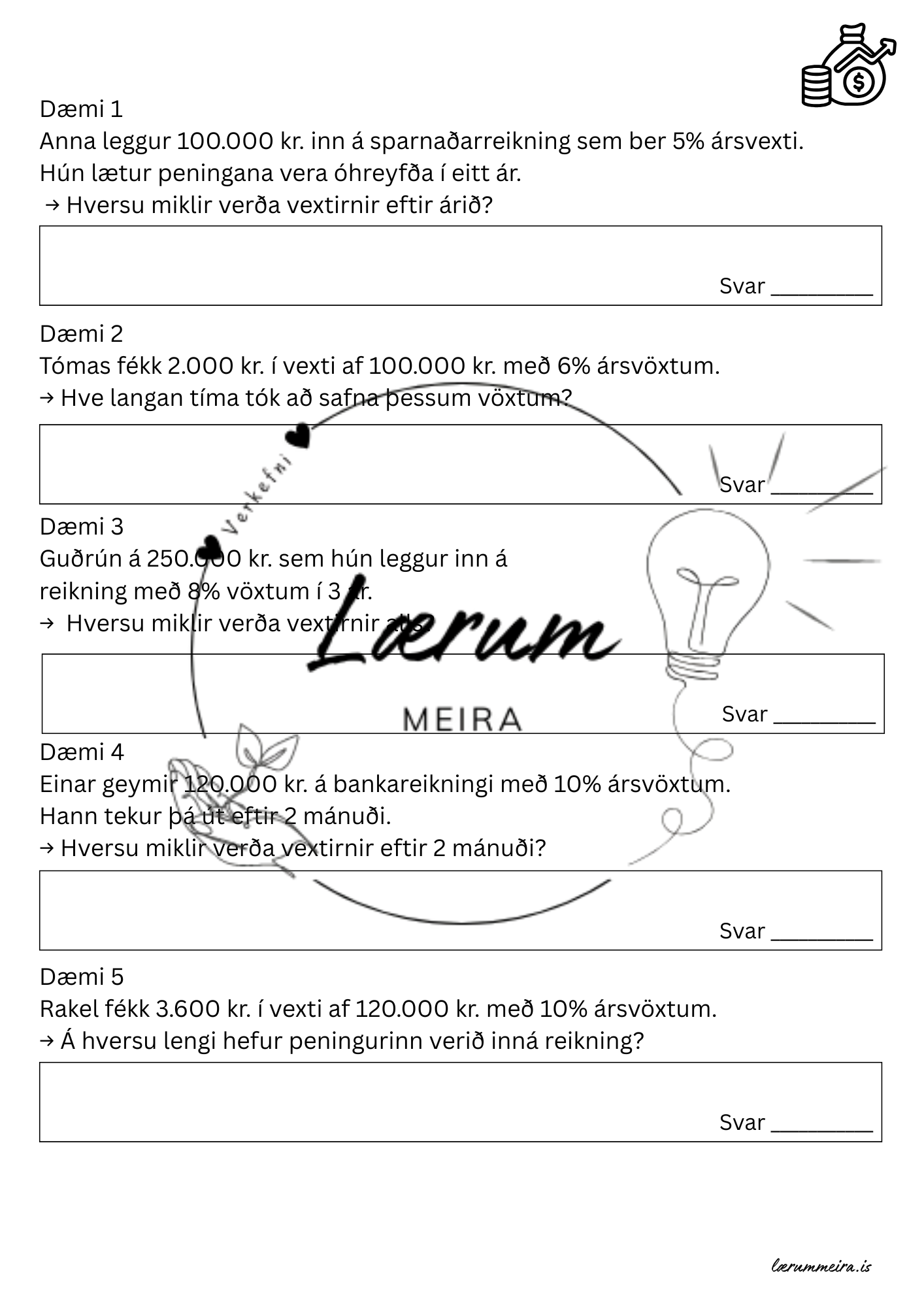 Vaxtaútreikningar - Flatir vextir 💰